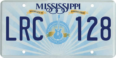 MS license plate LRC128