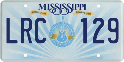 MS license plate LRC129