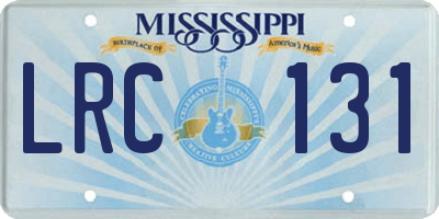 MS license plate LRC131