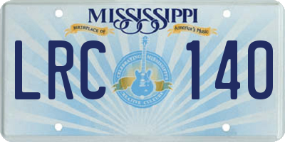 MS license plate LRC140