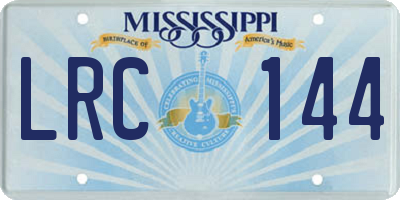 MS license plate LRC144