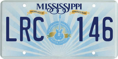 MS license plate LRC146