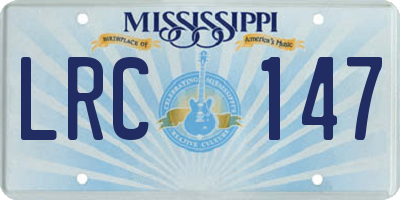 MS license plate LRC147
