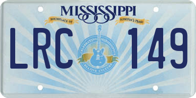 MS license plate LRC149