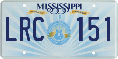 MS license plate LRC151