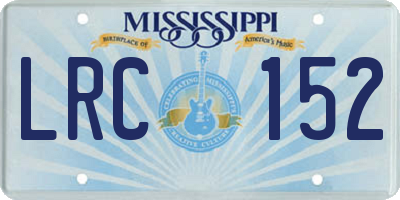 MS license plate LRC152