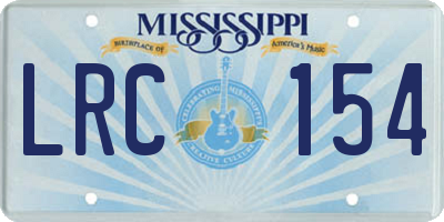 MS license plate LRC154