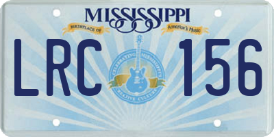 MS license plate LRC156