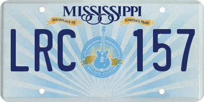 MS license plate LRC157