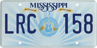 MS license plate LRC158