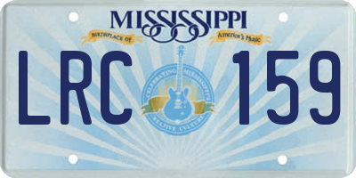 MS license plate LRC159