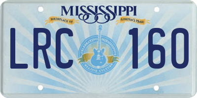 MS license plate LRC160