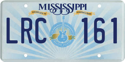 MS license plate LRC161