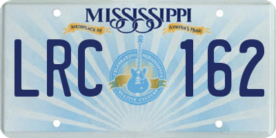 MS license plate LRC162