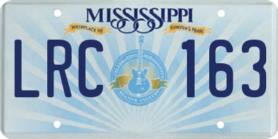 MS license plate LRC163