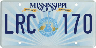 MS license plate LRC170