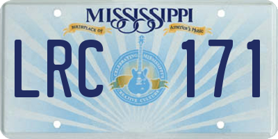 MS license plate LRC171
