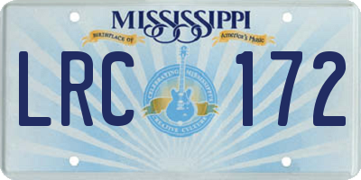 MS license plate LRC172