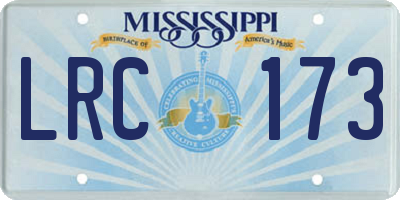 MS license plate LRC173