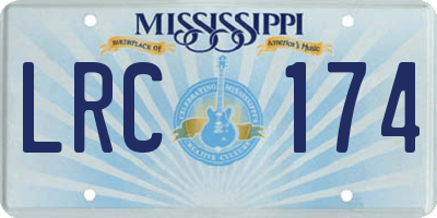 MS license plate LRC174