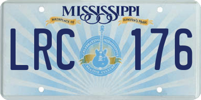 MS license plate LRC176
