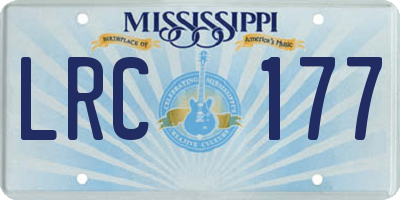 MS license plate LRC177