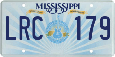MS license plate LRC179