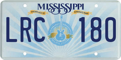 MS license plate LRC180