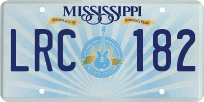 MS license plate LRC182
