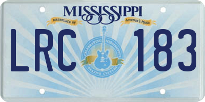 MS license plate LRC183