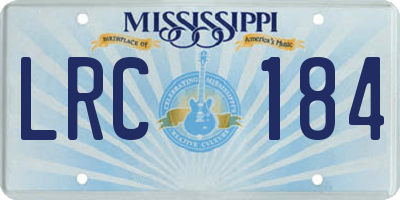 MS license plate LRC184