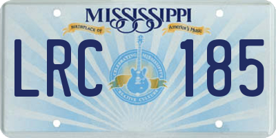 MS license plate LRC185