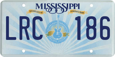 MS license plate LRC186