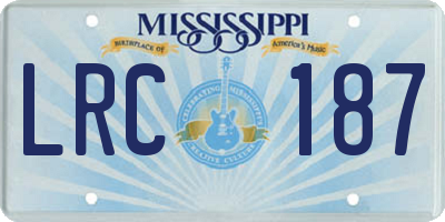 MS license plate LRC187