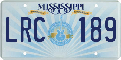 MS license plate LRC189