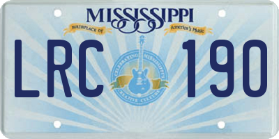 MS license plate LRC190