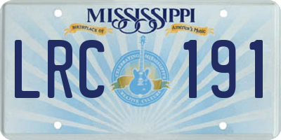 MS license plate LRC191