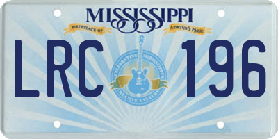 MS license plate LRC196