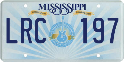 MS license plate LRC197