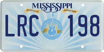 MS license plate LRC198
