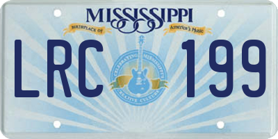 MS license plate LRC199
