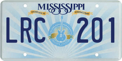 MS license plate LRC201