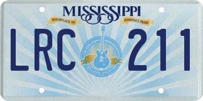 MS license plate LRC211