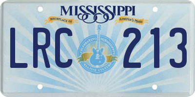 MS license plate LRC213