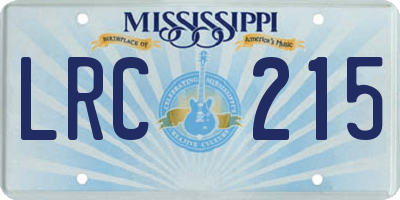 MS license plate LRC215