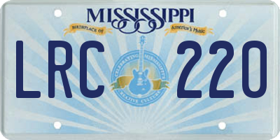 MS license plate LRC220