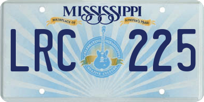 MS license plate LRC225