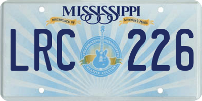 MS license plate LRC226