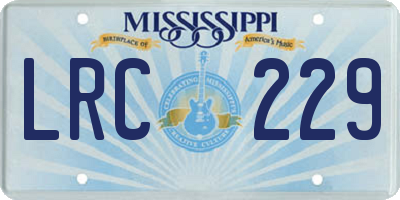 MS license plate LRC229