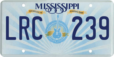 MS license plate LRC239